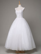 Tulle Wedding Dresses Sweatheart Beading Ball Gown Floor Length Bridal Dresses