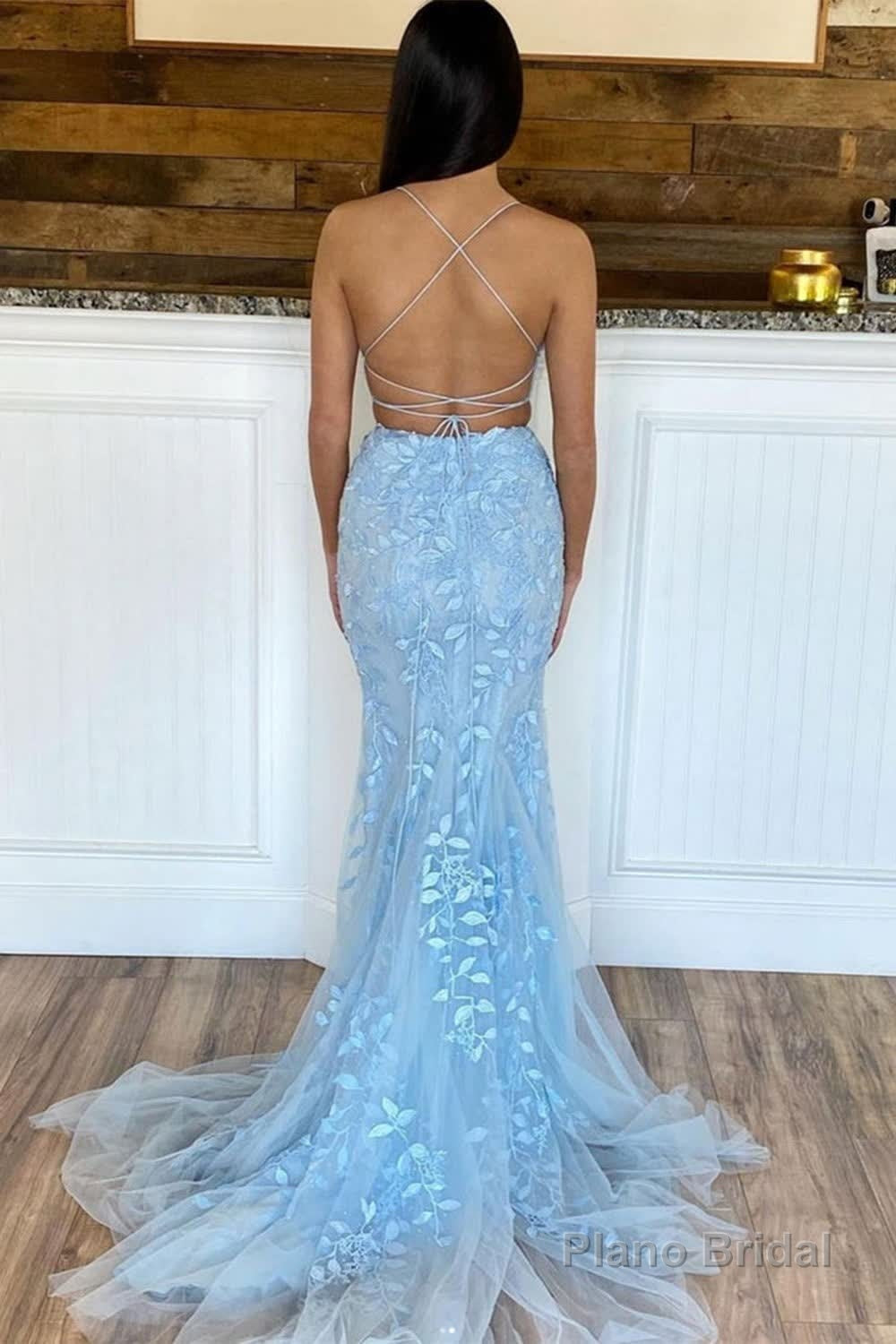 Two Piece Mermaid Blue Prom Dress Secondary image