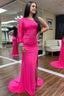 Two Pieces One Shoulder Mermaid Prom Dress with Slit