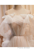 Unique And Noble Ivory Sleeveless Off Shoulder Ball Dresses Ivory Sheer Thin Shoulder Strap With Backless Strap Formal Prom Dresses