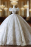 Unique Ball Gown Square Neckline Sequin Short Sleeves Wedding Dresses Brides Dresses