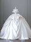 Unique Ball Gown Strapless Off The Shoulder Satin Long Wedding Dresses Brides Dresses