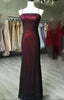 Unique Black And Red Scoop Straps Long Party Dresses, Black And Red Formal Evening Dresses