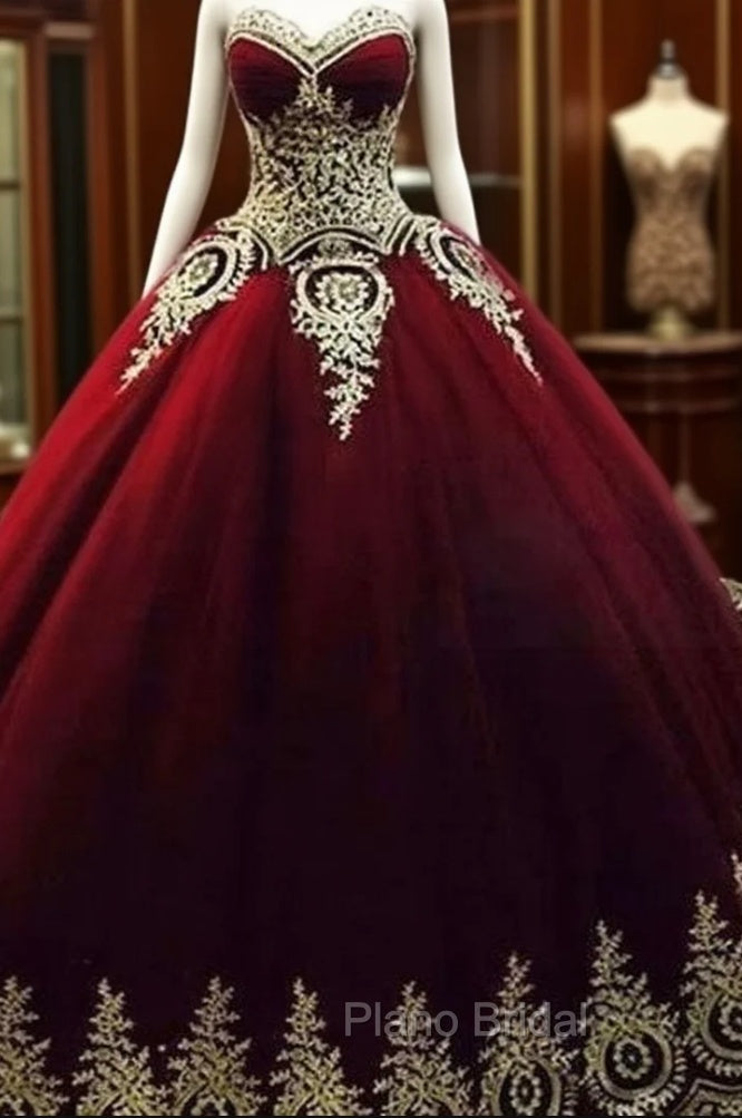 Unique Burgundy Lace Long Formal Prom Gown, Bugrundy Evening Dresses