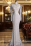Unique Mermaid Off The Shoulder Long Sleeves Wedding Dresses Sequin Brides Dresses