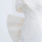 Unique Mermaid Off The Shoulder Long White Satin Wedding Dresses