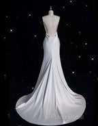 Unique Mermaid Spaghetti Straps Satin White Wedding Dresses Brides Dresses