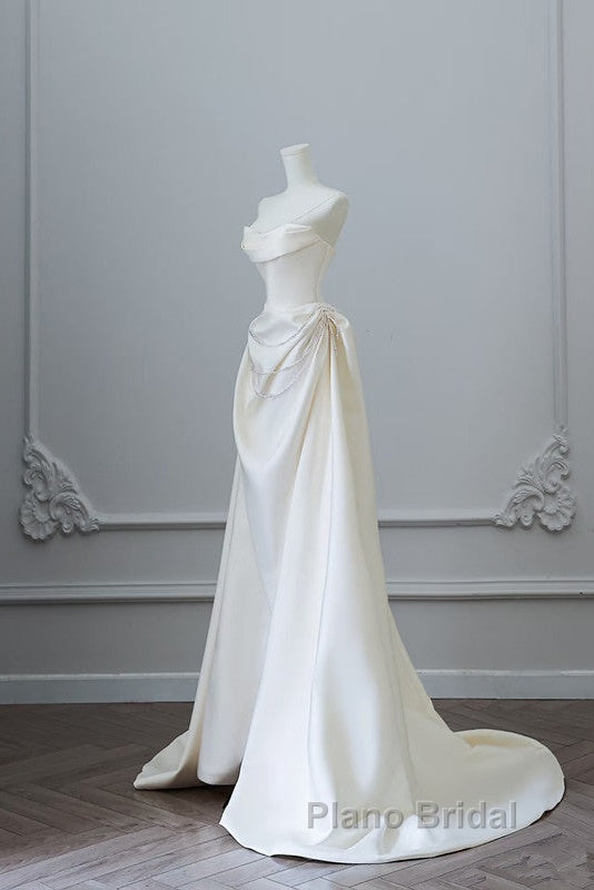 Unique Mermaid Strapless Long Wedding Dresses With Short Sleeves Brides Dresses Secondary image