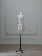 Unique Sheath Spaghetti Straps Silver Wedding Dresses Brides Dresses