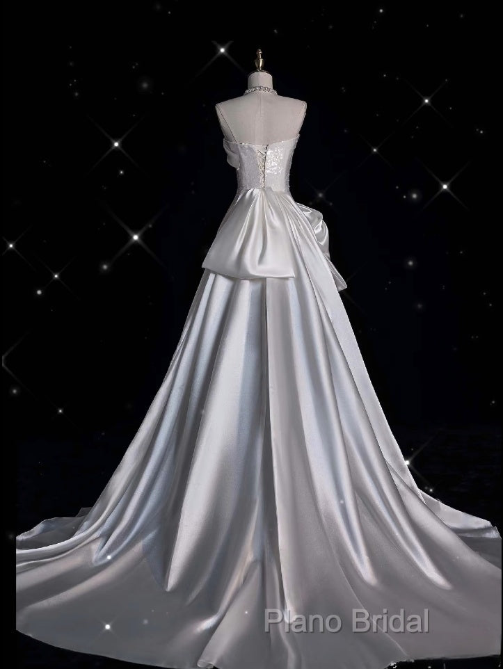 Unique Sheath Strapless Sequin Short White Wedding Dresses Brides Dresses