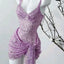 Unique Sheath Straps Sequin Lilac Formal Tight Homecoming Dresses 8Th Grad Dance Graduation Dresses Short Hoco Dresses