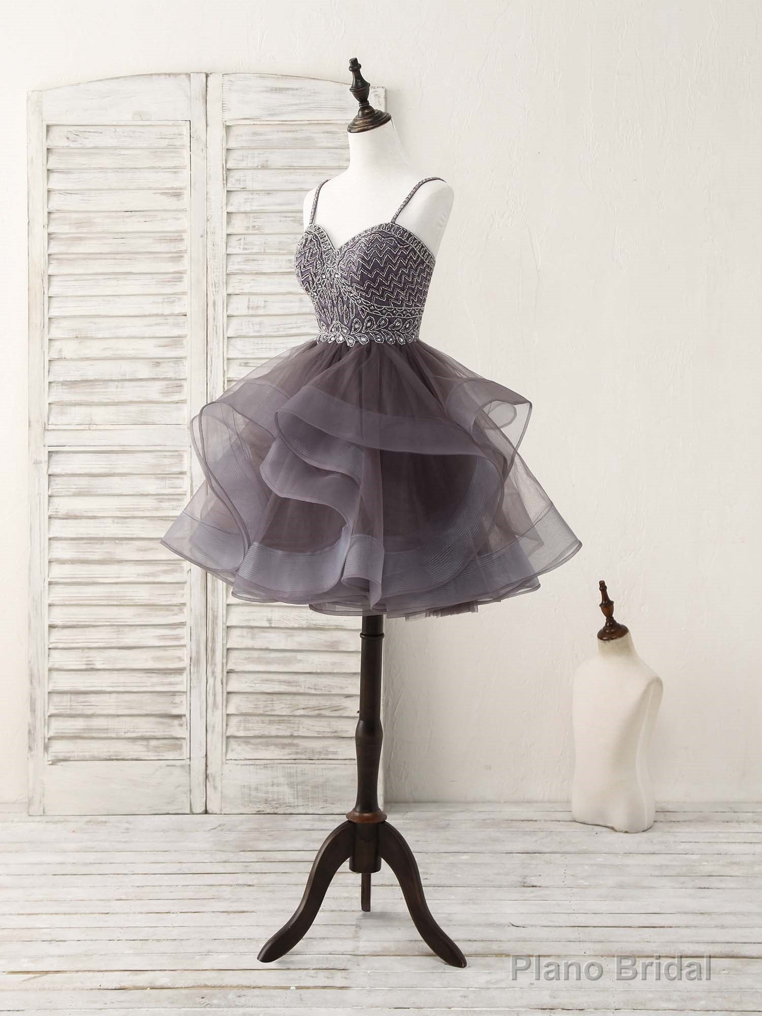 Unique Sweetheart Tulle Beads Short Prom Dress Cute Homecoming Dress Secondary image