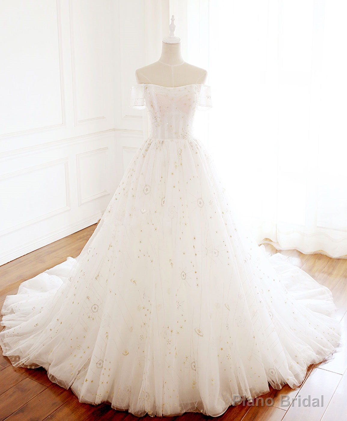 Unique Tulle Lace Long Prom Dress Tulle Lace Evening Dress Secondary image