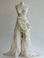 Unique Wedding Dresses Lace Appliques Ruched Bridal Gown