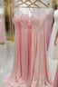 V Neck Chiffon Long Formal Prom Dresses Long Bridesmaid Formal Evening Dresses
