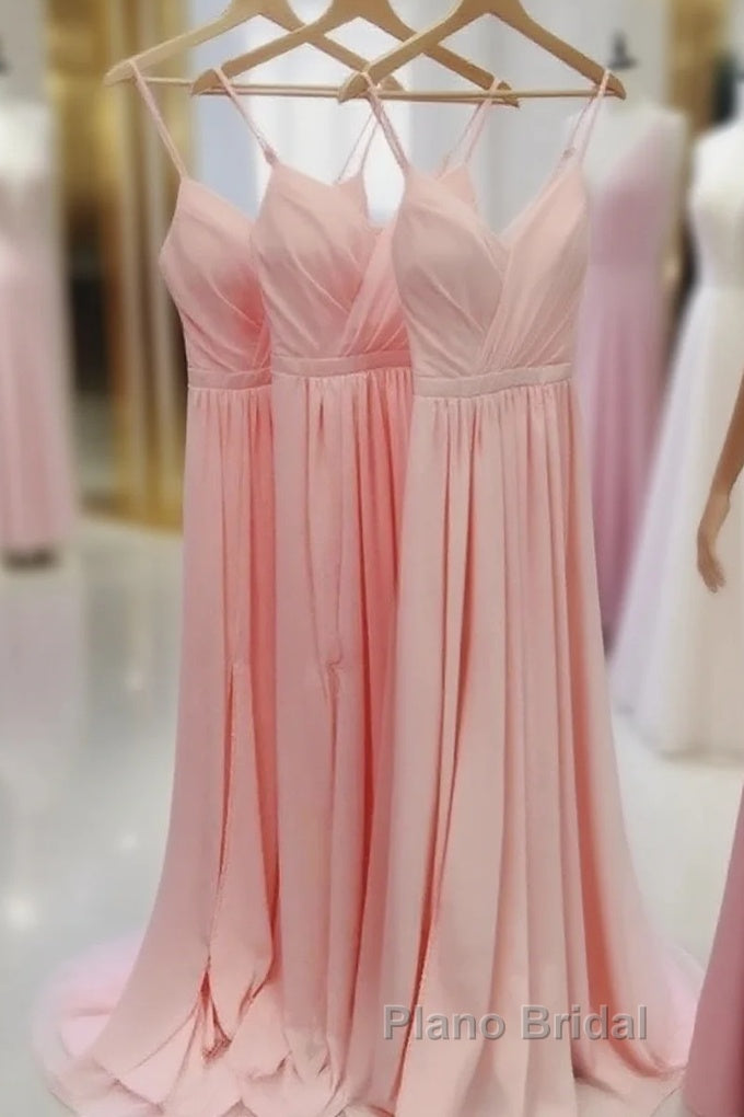 V Neck Chiffon Long Formal Prom Dresses Long Bridesmaid Formal Evening Dresses Main image