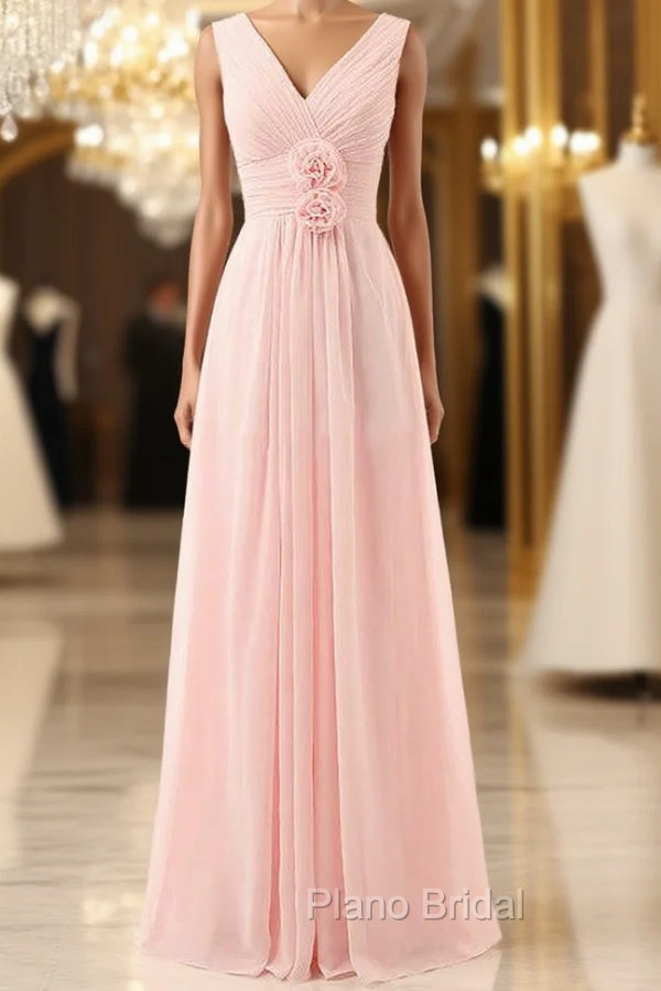 V-Neck Chiffon With Flower(S) Bridesmaid Dresses Main image