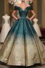 V-Neck Off The Shoulder Sequins Ball Gowns Quinceanera Dresses