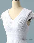V Neck Ombre Formal Prom Dresses, A Line Wedding Party Gown