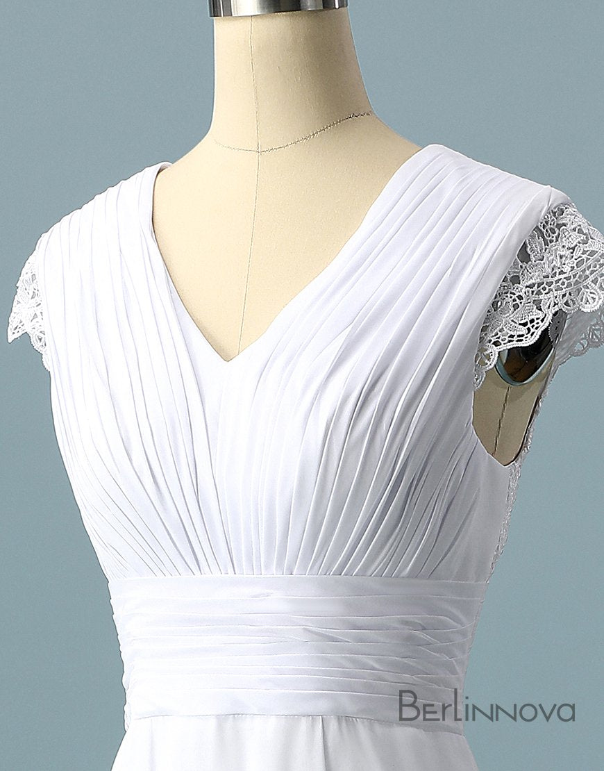 V Neck Ombre Formal Prom Dresses, A Line Wedding Party Gown