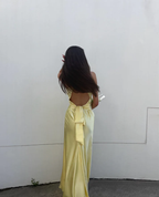 V-Neck Purple Satin And Floor Length Formal Prom Dresses Formal Evening Gown