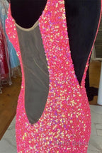V neck Sequin Mermaid Long Formal Prom Dresses,Prom Dresses