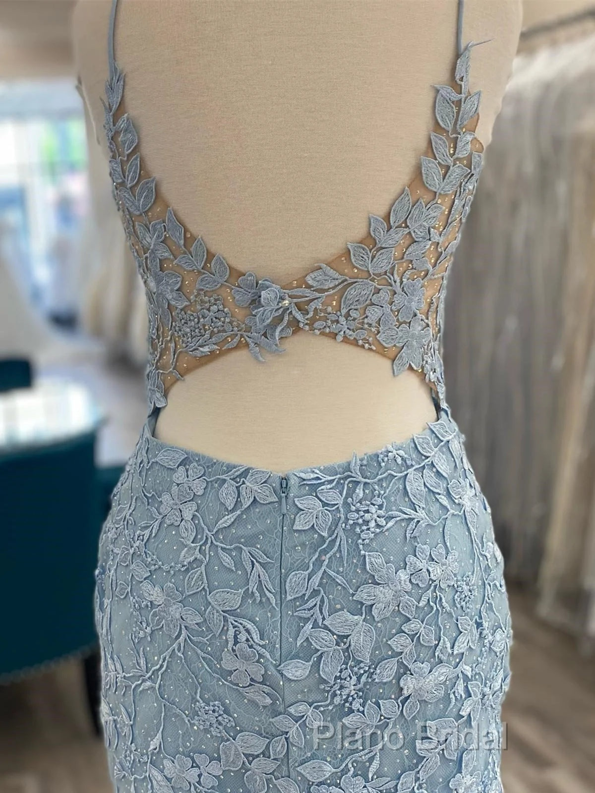 V Neck Short Light Blue Lace Formal Prom Dresses, V Neck Blue Lace Short Graduation Homecoming Dresses
