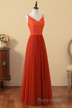 V-Neck Sienna Lace Top Bridesmaid Dresses