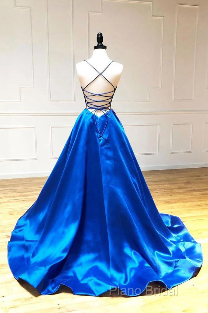 V-Neck Spaghetti Straps Criss-Cross Back Formal Prom Dresses Formal Dresses Secondary image