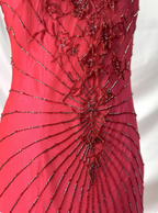 Vibrant Mermaid Thin Strap V-Neck Beaded Chiffon Long Formal Prom Dresses