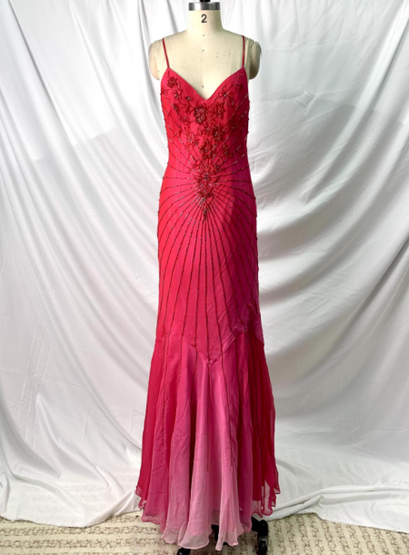 Vibrant Mermaid Thin Strap V-Neck Beaded Chiffon Long Formal Prom Dresses Main image