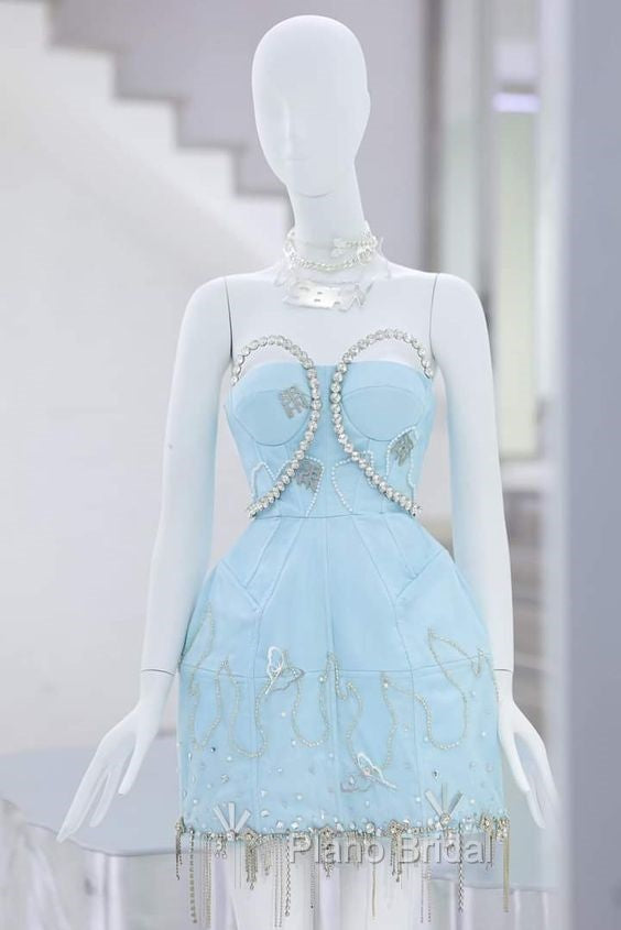 Vintage A-Line Blue Homecoming Dresses 18Th Birthday Outfits
