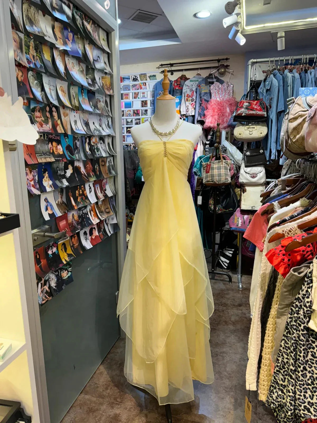 Vintage A Line Halter Yellow Long Birthday Dresses Party Dresses Birthday Outfit Secondary image