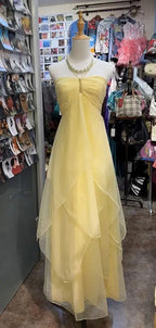 Vintage A Line Halter Yellow Long Birthday Dresses Party Dresses Birthday Outfit