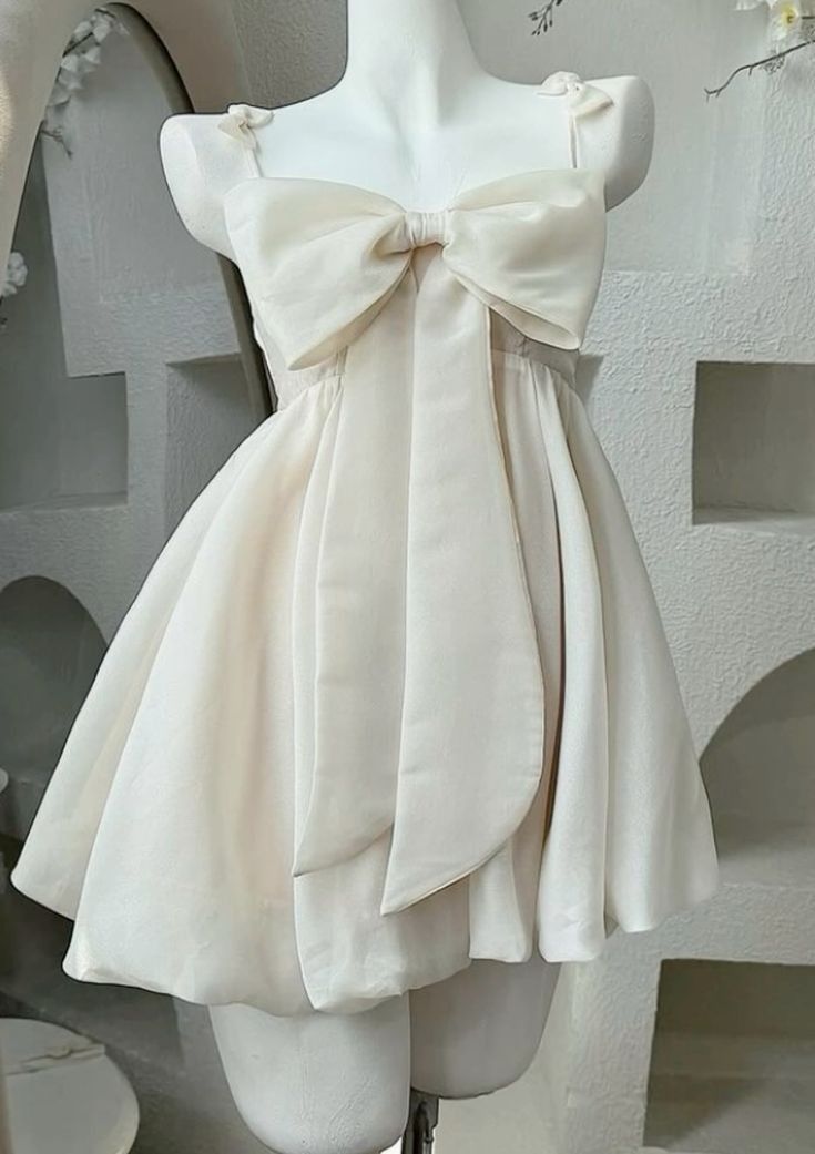 Vintage A Line Spaghetti Straps Pink Satin Bow-Knot Short Mini Formal 8Th Grade Homecoming Dresses Summer Middle School Hoco Dresses Birthday Outfits