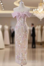 Vintage A Line Strapless Party Dresses Pink Formal Prom Dresses