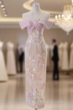 Vintage A Line Strapless Party Dresses Pink Formal Prom Dresses