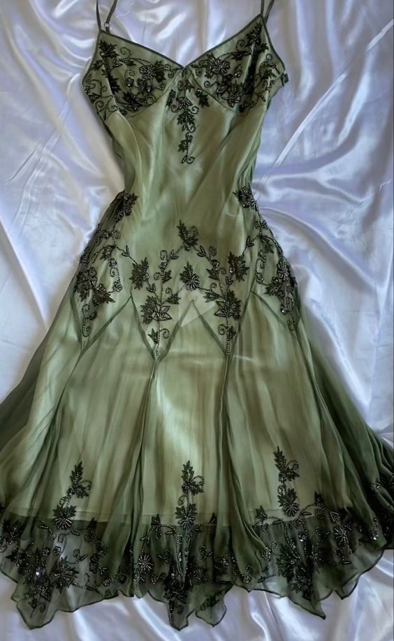 Vintage A Line Straps Green Formal Prom Dresses 22Th Birthday Outfit Main image