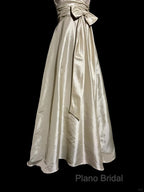 Vintage A Line V Neckline Champagne Lace Formal Prom Gown Fairy Formal Prom Dresses
