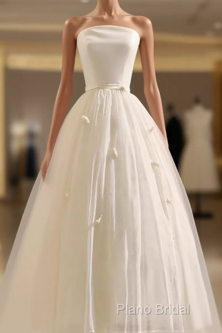 Vintage Ball Gown Bateau White Tea Length Wedding Dresses Brides Dresses