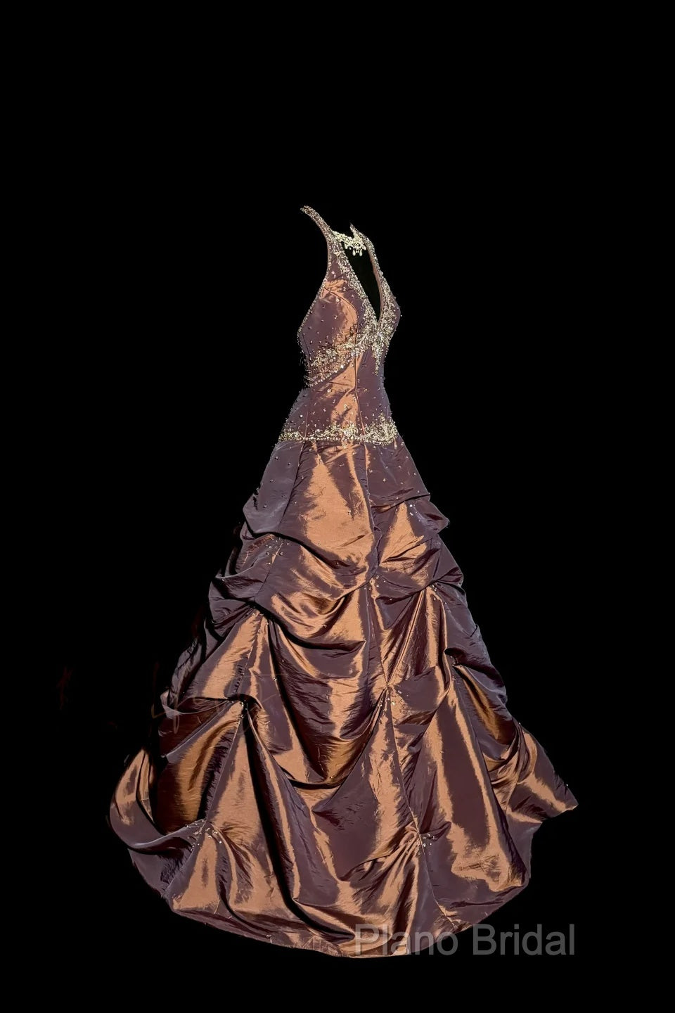 Vintage Ball Gown Halter Brown Sleeveless Long Formal Prom Gown Fairy Formal Prom Dresses