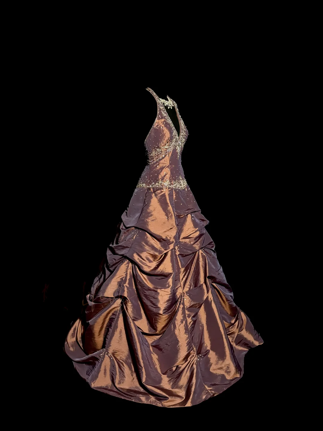 Vintage Ball Gown Halter Brown Sleeveless Long Formal Prom Gown Fairy Formal Prom Dresses Secondary image