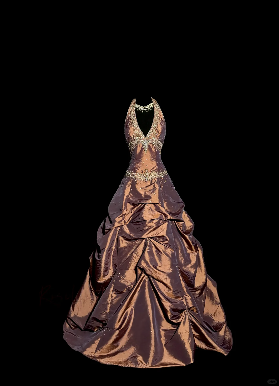 Vintage Ball Gown Halter Brown Sleeveless Long Formal Prom Gown Fairy Formal Prom Dresses Main image