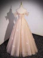 Vintage Ball Gown Off The Shoulder Tulle Long Formal Prom Dresses Formal Dresses