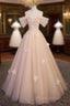 Vintage Ball Gown Off The Shoulder Tulle Long Formal Prom Dresses Formal Dresses