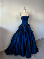 Vintage Ball Gown Strapless Burgundy Sleeveless Satin 90S Classy Formal Prom Dresses Inspiration Party Dresses Princess Graduation Dresses