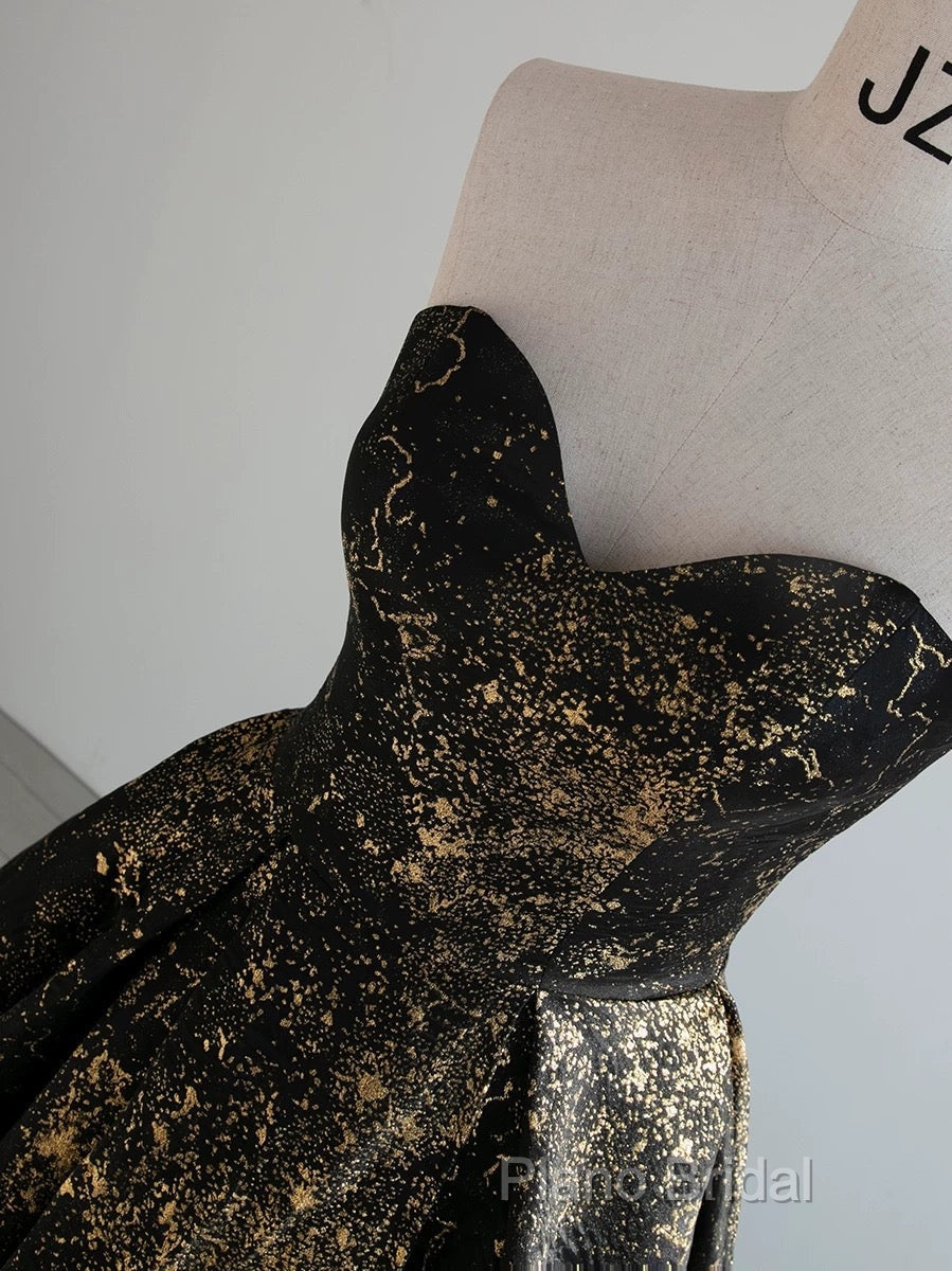 Vintage Ball Gown Sweetheart Sleeveless Long Formal Prom Gown Fairy Black Formal Prom Dresses