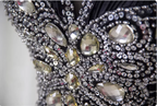 Vintage Black A-Line V-Neck Open Back Butterfly Rhinestone Beaded Satin Long Formal Prom Dresses