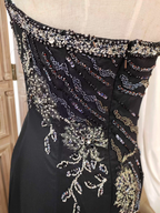 Vintage Black Mermaid Halter Neck Beaded Chiffon Long Formal Prom Dresses
