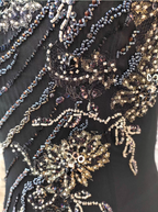 Vintage Black Mermaid Halter Neck Beaded Chiffon Long Formal Prom Dresses